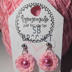 Pink Round Earrings